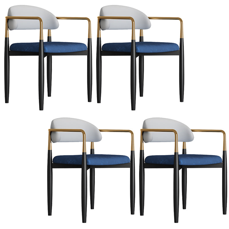 グラムスタイルアームチェアメタルオープンバックダイニングルーム屋内椅子