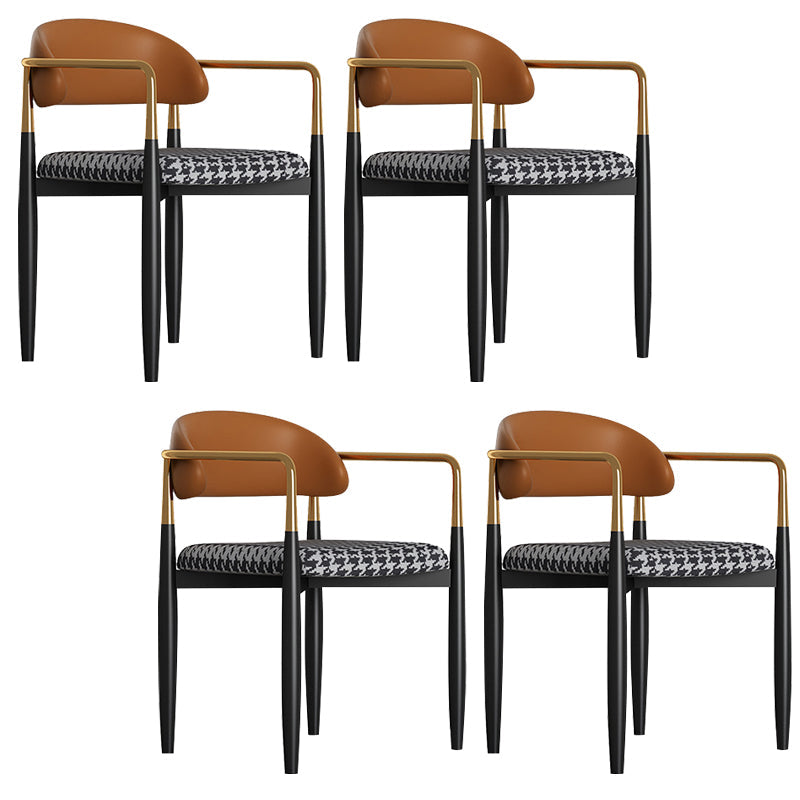 グラムスタイルアームチェアメタルオープンバックダイニングルーム屋内椅子