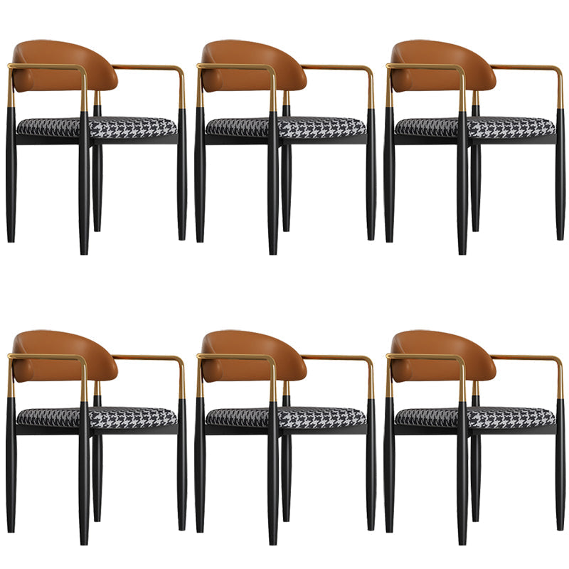 グラムスタイルアームチェアメタルオープンバックダイニングルーム屋内椅子