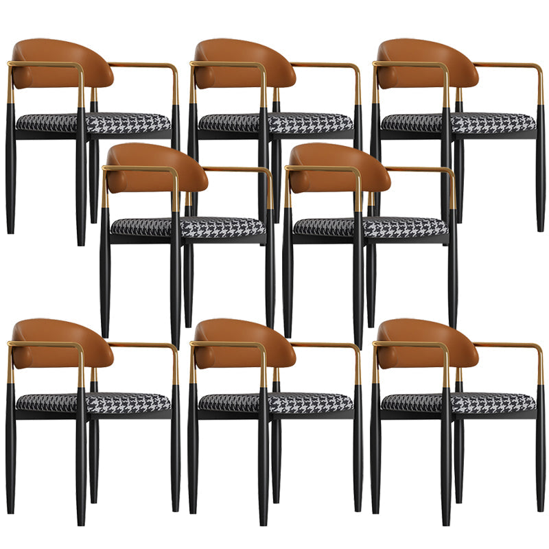 グラムスタイルアームチェアメタルオープンバックダイニングルーム屋内椅子