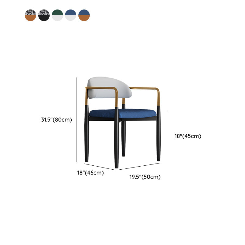 グラムスタイルアームチェアメタルオープンバックダイニングルーム屋内椅子