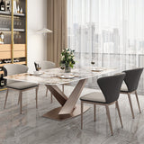 Contemporary Side Chair Faux Leather Solid Back Dining Room Chair for Kitchen