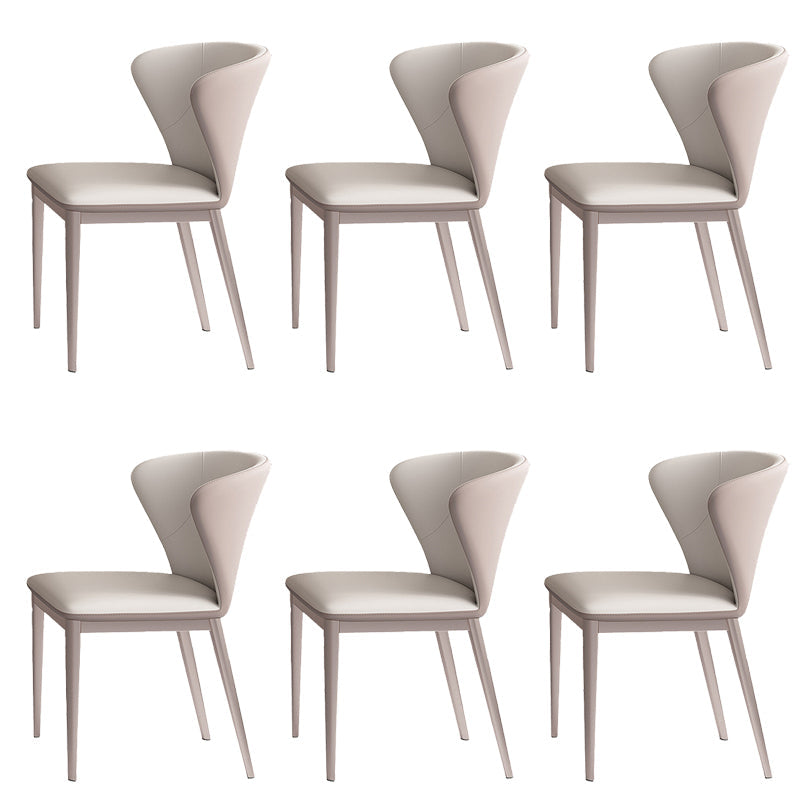 Contemporary Side Chair Faux Leather Solid Back Dining Room Chair for Kitchen