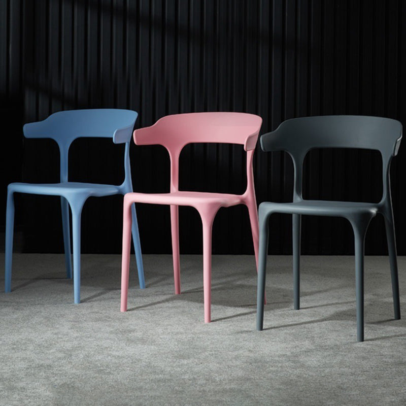 Plastic moderne eetkamerstoel Open rug Dining zijstoel voor keuken