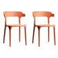 Silla de comedor de plástico moderna silla lateral de comedor abierta para la cocina