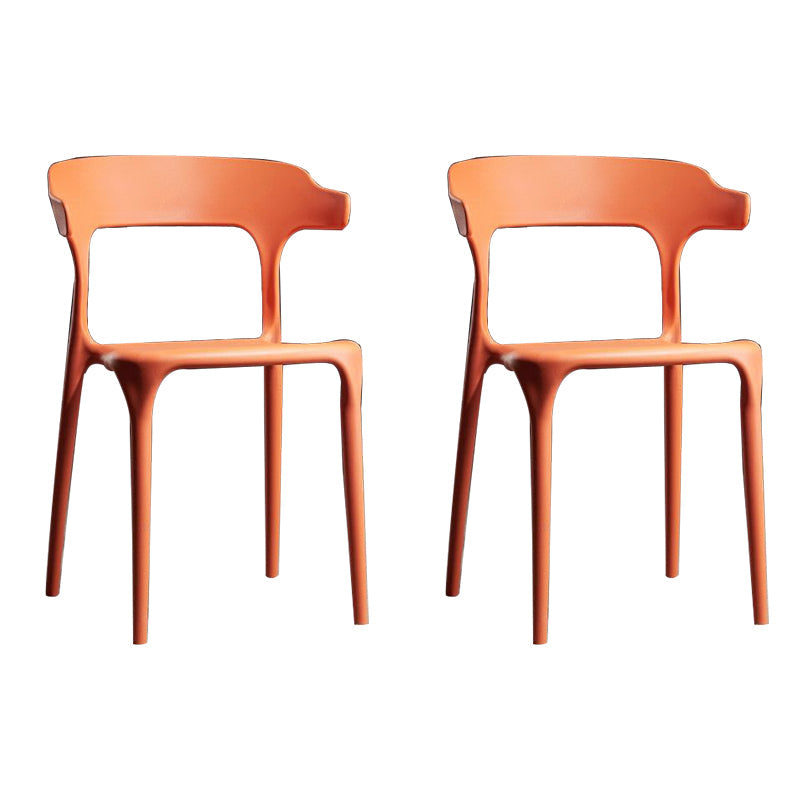 Plastic moderne eetkamerstoel Open rug Dining zijstoel voor keuken