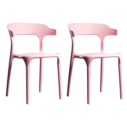 Plastic moderne eetkamerstoel Open rug Dining zijstoel voor keuken