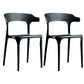 Plastic Modern Dining Chair Open Back Dining Side Chair for Kitchen