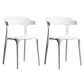 Plastic Modern Dining Chair Open Back Dining Side Chair for Kitchen