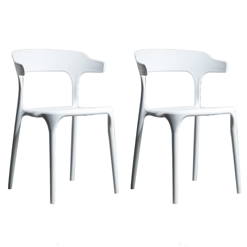 Plastic Modern Dining Chair Open Back Dining Side Chair for Kitchen