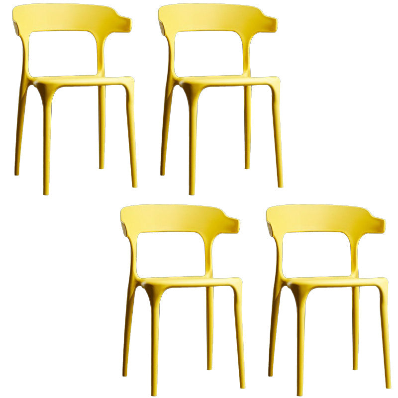Plastic Modern Dining Chair Open Back Dining Side Chair for Kitchen