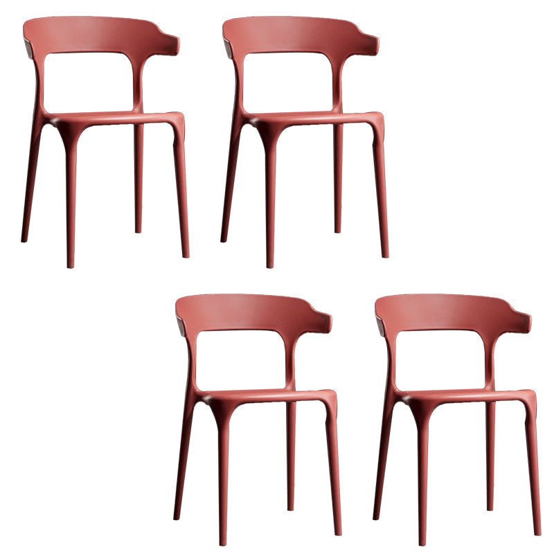 Plastic Modern Dining Chair Open Back Dining Side Chair for Kitchen