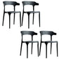 Plastic Modern Dining Chair Open Back Dining Side Chair for Kitchen