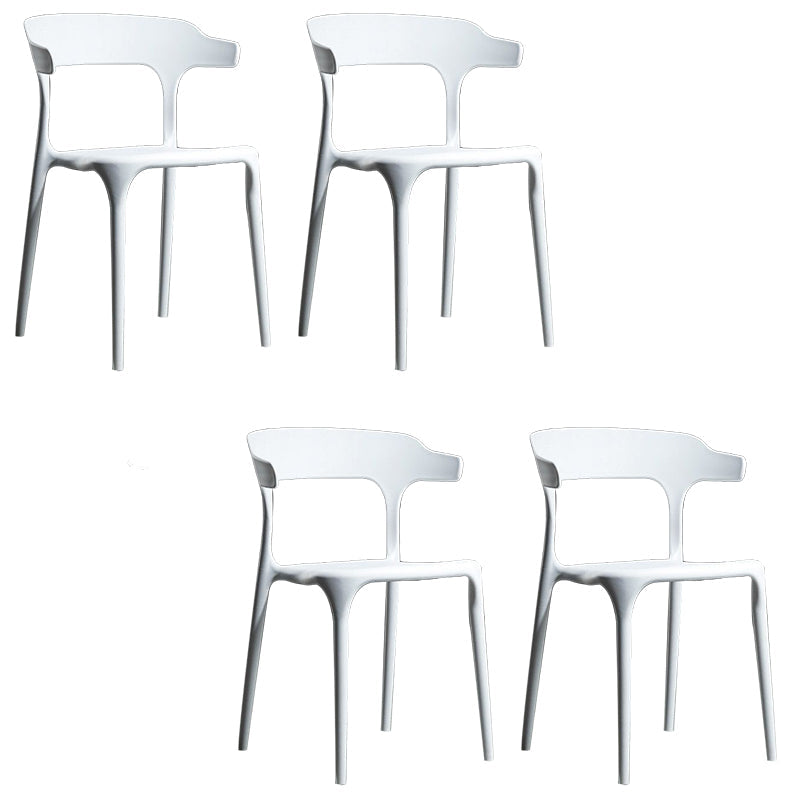 プラスチック製のモダンなダイニングチェアオープンバックダイニングサイドチェアキッチン