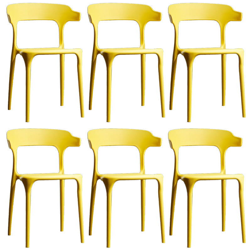 Plastic Modern Dining Chair Open Back Dining Side Chair for Kitchen