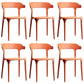 Silla de comedor de plástico moderna silla lateral de comedor abierta para la cocina