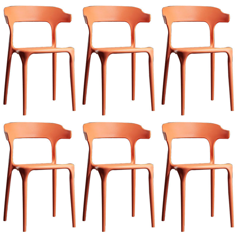 Silla de comedor de plástico moderna silla lateral de comedor abierta para la cocina
