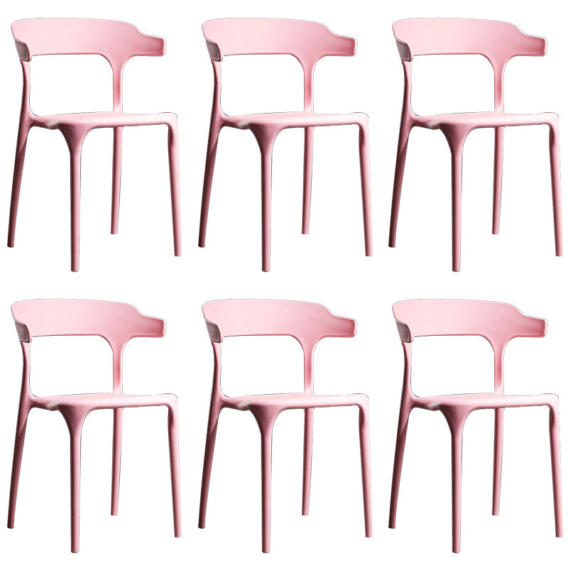 Plastic moderne eetkamerstoel Open rug Dining zijstoel voor keuken