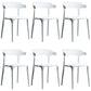 Silla de comedor de plástico moderna silla lateral de comedor abierta para la cocina