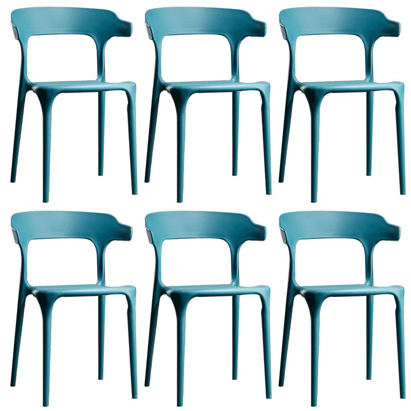 Plastic moderne eetkamerstoel Open rug Dining zijstoel voor keuken