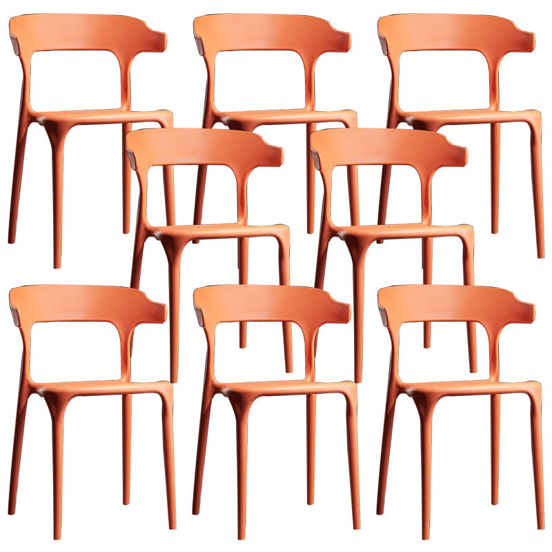 Plastic moderne eetkamerstoel Open rug Dining zijstoel voor keuken