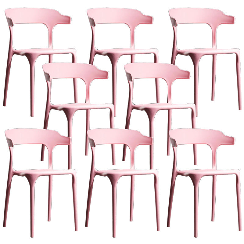 Plastic moderne eetkamerstoel Open rug Dining zijstoel voor keuken