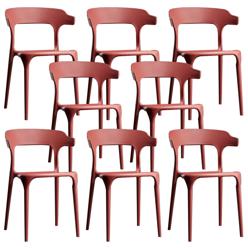 Plastic moderne eetkamerstoel Open rug Dining zijstoel voor keuken