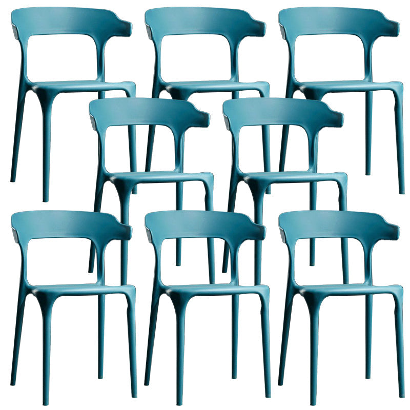 Plastic moderne eetkamerstoel Open rug Dining zijstoel voor keuken