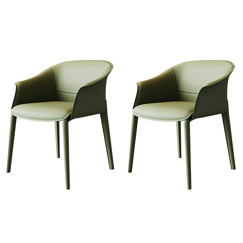 Modern Style Arm Chair Metal Solid Back Dining Room Chair for Kitchen