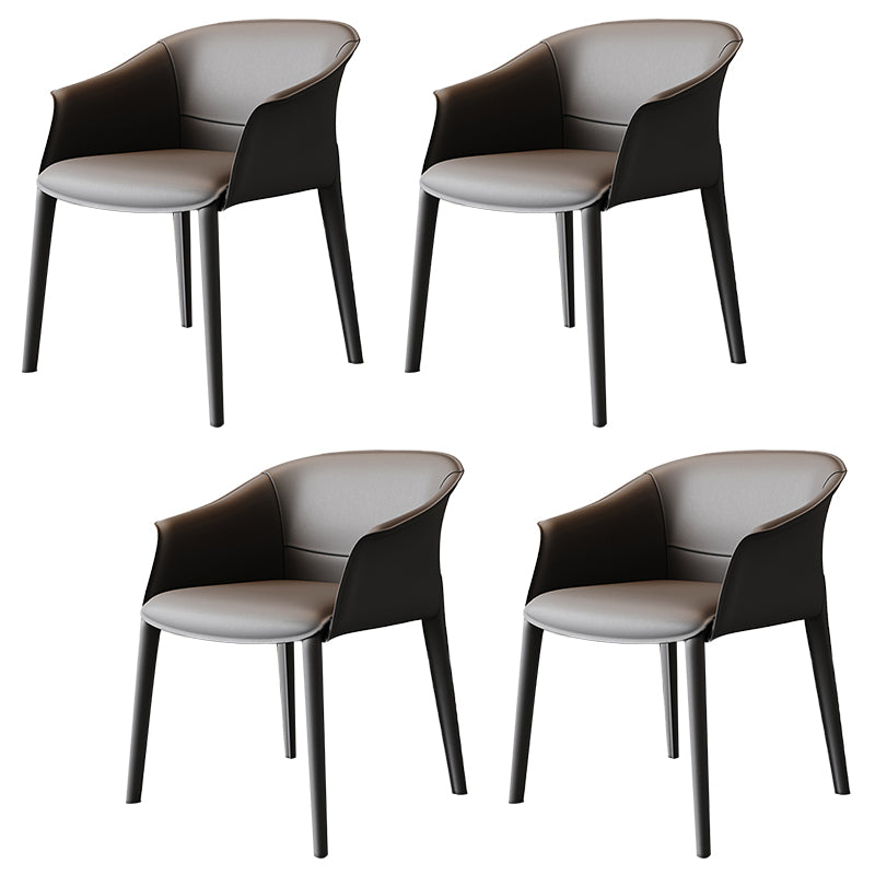 Modern Style Arm Chair Metal Solid Back Dining Room Chair for Kitchen