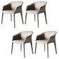 Modern Style Arm Chair Metal Solid Back Dining Room Chair for Kitchen
