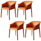 Modern Style Arm Chair Metal Solid Back Dining Room Chair for Kitchen