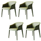 Modern Style Arm Chair Metal Solid Back Dining Room Chair for Kitchen