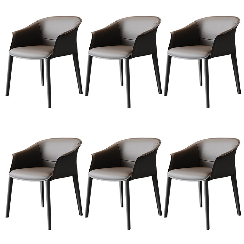 Modern Style Arm Chair Metal Solid Back Dining Room Chair for Kitchen