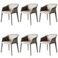 Modern Style Arm Chair Metal Solid Back Dining Room Chair for Kitchen