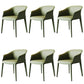 Modern Style Arm Chair Metal Solid Back Dining Room Chair for Kitchen