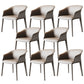 Modern Style Arm Chair Metal Solid Back Dining Room Chair for Kitchen
