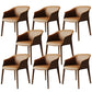 Modern Style Arm Chair Metal Solid Back Dining Room Chair for Kitchen