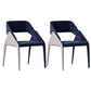 Modern Style Arm Chair Metal Open Back Dining Room Chair for Kitchen Blue 2 Piece Set Clearhalo 'Dining Chairs' 'Dining Tables & Seating' 'dining_chair' 'furn' 'furn_dining_chair' 'Furniture' 'Kitchen & Dining Furniture' 6750038