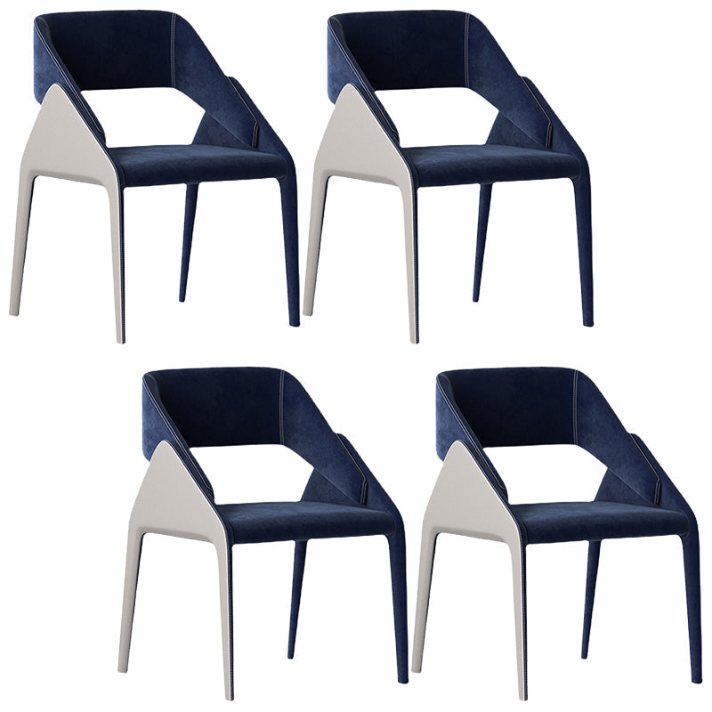 Modern Style Arm Chair Metal Open Back Dining Room Chair for Kitchen Blue 4 Piece Set Clearhalo 'Dining Chairs' 'Dining Tables & Seating' 'dining_chair' 'furn' 'furn_dining_chair' 'Furniture' 'Kitchen & Dining Furniture' 6750042