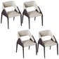 Modern Style Arm Chair Metal Open Back Dining Room Chair for Kitchen Off-White 4 Piece Set Clearhalo 'Dining Chairs' 'Dining Tables & Seating' 'dining_chair' 'furn' 'furn_dining_chair' 'Furniture' 'Kitchen & Dining Furniture' 6750044