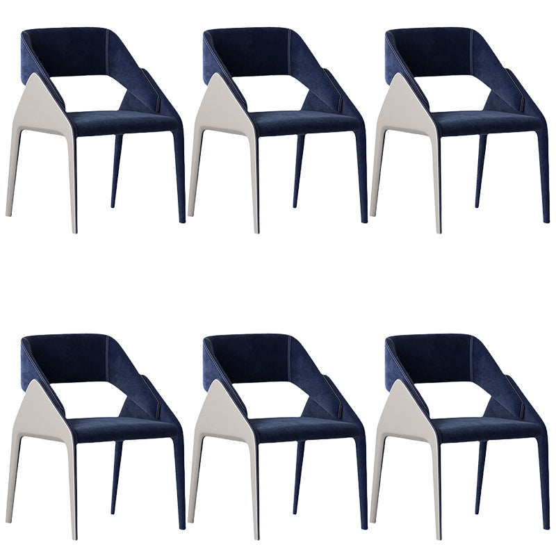 Modern Style Arm Chair Metal Open Back Dining Room Chair for Kitchen Blue 6 Piece Set Clearhalo 'Dining Chairs' 'Dining Tables & Seating' 'dining_chair' 'furn' 'furn_dining_chair' 'Furniture' 'Kitchen & Dining Furniture' 6750046