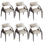 Modern Style Arm Chair Metal Open Back Dining Room Chair for Kitchen Off-White 6 Piece Set Clearhalo 'Dining Chairs' 'Dining Tables & Seating' 'dining_chair' 'furn' 'furn_dining_chair' 'Furniture' 'Kitchen & Dining Furniture' 6750049