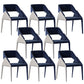 Modern Style Arm Chair Metal Open Back Dining Room Chair for Kitchen Blue 8 Piece Set Clearhalo 'Dining Chairs' 'Dining Tables & Seating' 'dining_chair' 'furn' 'furn_dining_chair' 'Furniture' 'Kitchen & Dining Furniture' 6750051