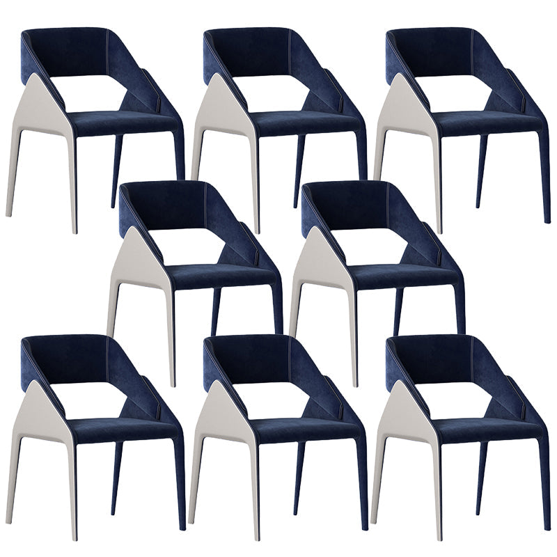 Modern Style Arm Chair Metal Open Back Dining Room Chair for Kitchen Blue 8 Piece Set Clearhalo 'Dining Chairs' 'Dining Tables & Seating' 'dining_chair' 'furn' 'furn_dining_chair' 'Furniture' 'Kitchen & Dining Furniture' 6750051