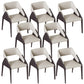 Modern Style Arm Chair Metal Open Back Dining Room Chair for Kitchen Off-White 8 Piece Set Clearhalo 'Dining Chairs' 'Dining Tables & Seating' 'dining_chair' 'furn' 'furn_dining_chair' 'Furniture' 'Kitchen & Dining Furniture' 6750052