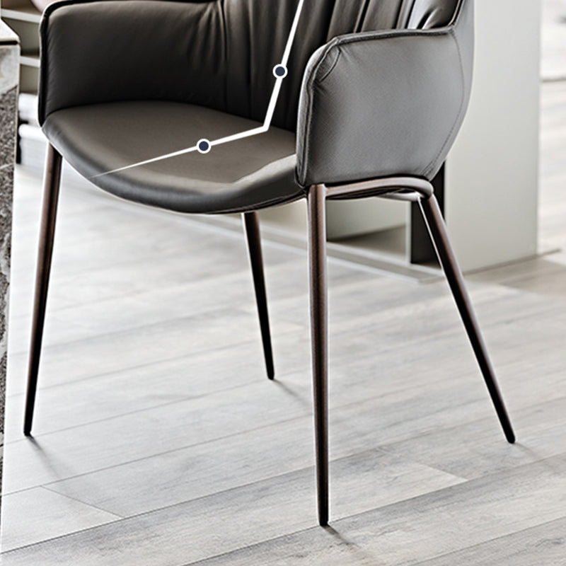 Industrial Arm Chair Metal Solid Back Dining Room Chair for Kitchen