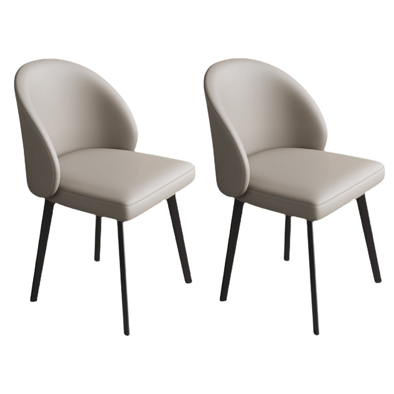 Industrial Style Side Chair Solid Back Metal Dining Room Chair for Kitchen