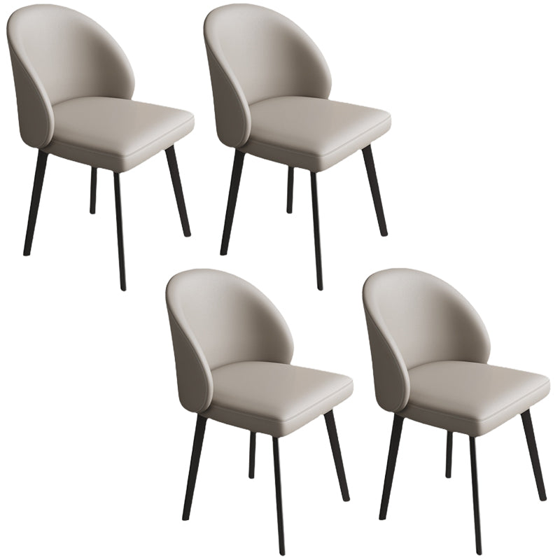 Industrial Style Side Chair Solid Back Metal Dining Room Chair for Kitchen