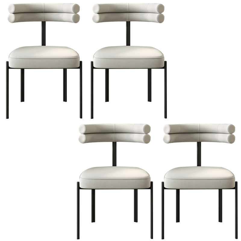 Silla lateral de estilo industrial Silla de comedor de metal de espalda para el hogar